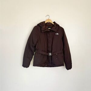 SALE! Brown The North Face Down Hyvent Belted Coat Size M EUC